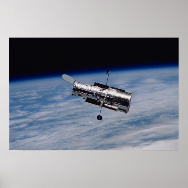 Póster Telescopio espacial Hubble y la Tierra (Frente)