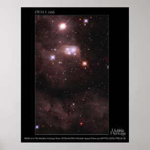 Póster Telescopio Hubble de Magellanic Cloud DEM L 106