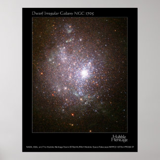 Póster Telescopio Hubble Dwarf Galaxy NGC 1705