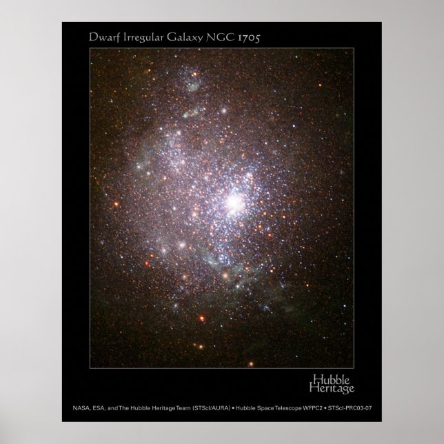 Póster Telescopio Hubble Dwarf Galaxy NGC 1705 (Frente)