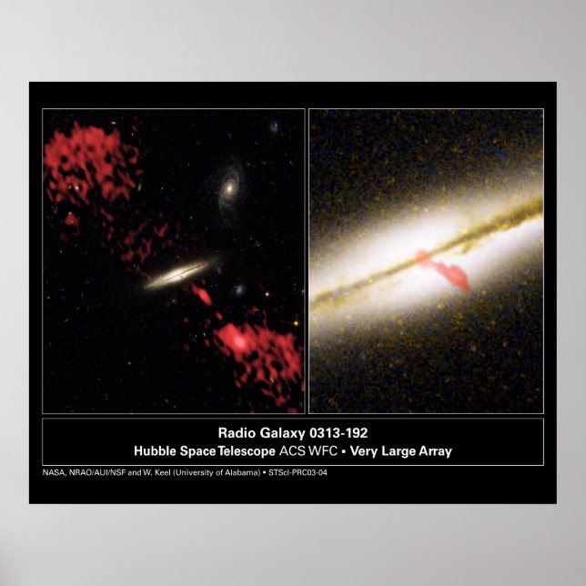 Póster Telescopio Hubble Radio Galaxy 0313192 (Frente)