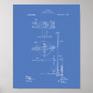 Póster Telescopio Telemeter 1916 Patent Art Blueprint