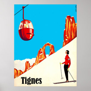 Póster Telesilla en Tignes, Francia