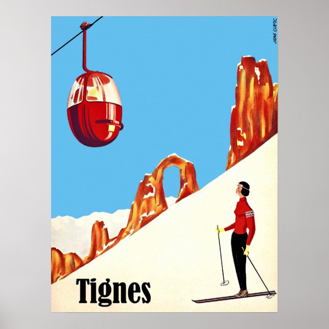Póster Telesilla en Tignes, Francia (Frente)