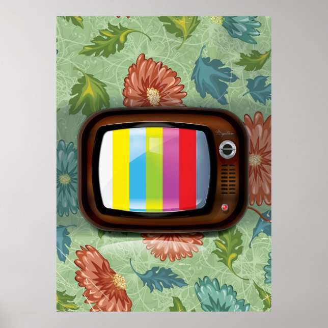 Póster Televisión antigua de tubo ventilado (Frente)