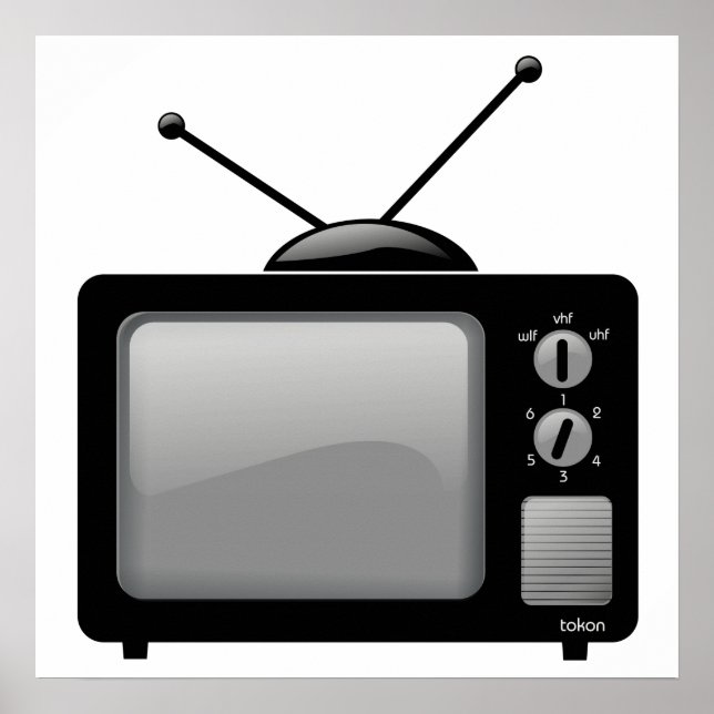 Póster Televisión antigua vintage (Frente)