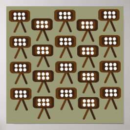 Póster Televisión Moderna De Mediados Del Siglo