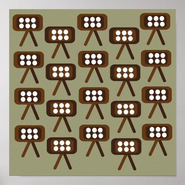 Póster Televisión Moderna De Mediados Del Siglo (Frente)