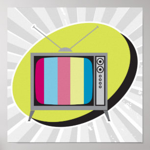 Póster televisión retro