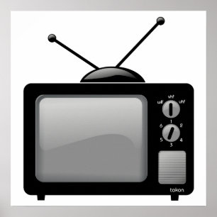 Póster Televisión vieja del vintage