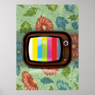 Póster Televisor CRT antiguo vintage