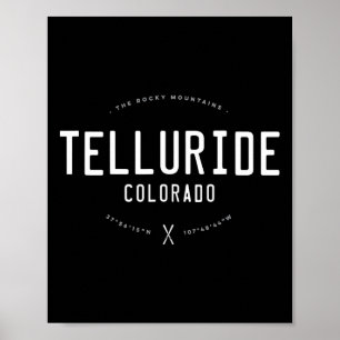 Póster Telluride Colorado, esquí de época con problemas