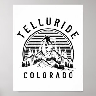 Póster Telluride Colorado Esquí Esquí Vintage Orgullo Rec