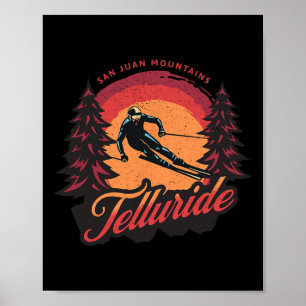 Póster Telluride Colorado Montañas San Juan Nieve Esquí