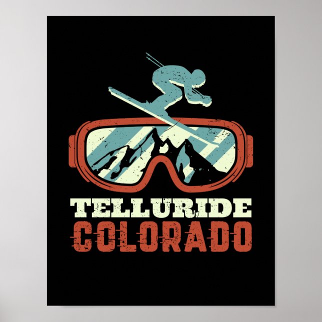 Póster Telluride Colorado Retro Esquí Snowboard (Frente)
