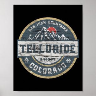 Póster Telluride Colorado San Juan Montañas Rocosas Esquí
