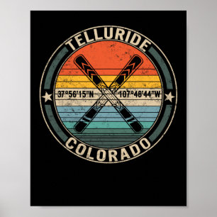 Póster Telluride Colorado Ski Skip Snowboard Snow Mo