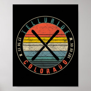 Póster Telluride Colorado Ski Skip Snowboard Snow Mo