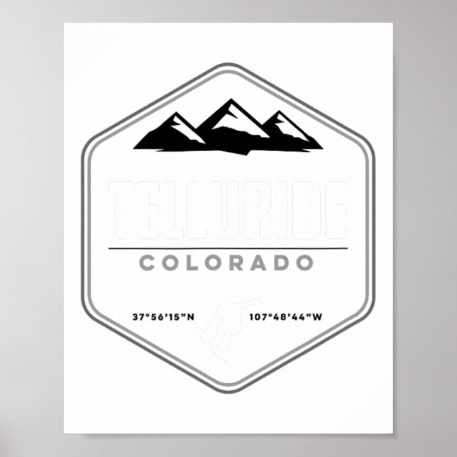 Póster Telluride Colorado Snowboarding T (Frente)