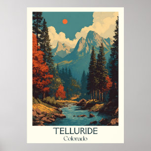 Póster Telluride Colorado Vintage Box Canyon Travel Art