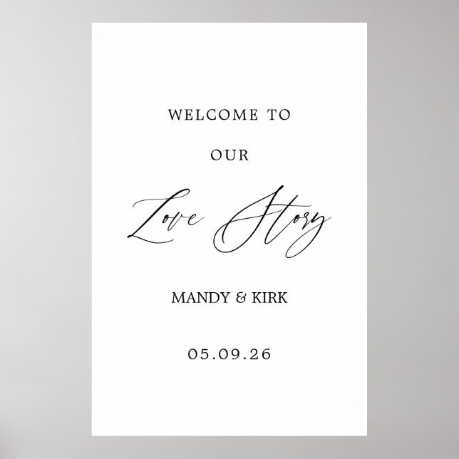 Póster Telón de fondo de bienvenida para boda (Frente)