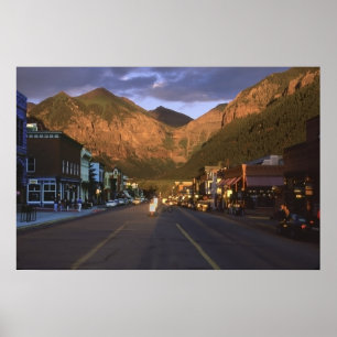 Póster Telurida al atardecer