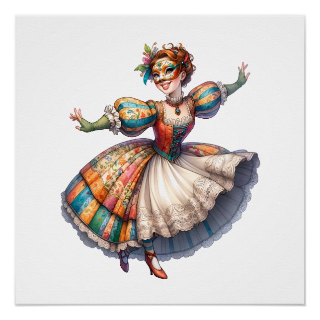 Póster Tema Chica de la mascarada de bonito (Anverso)