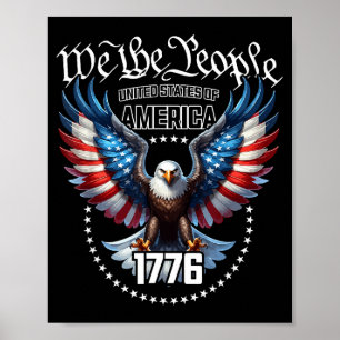 Póster Tema de águila con diseño de bandera americana pat