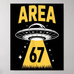 Póster Tema de Área 67 Ovni Nave Espacial Divertida 6 7 A