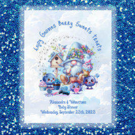 Póster Tema de Baby Shower de Rótulo de mesa Blueberry Gn