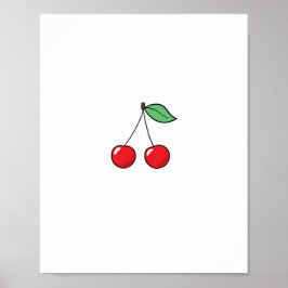 Póster Tema de cereza, diseño de cereza