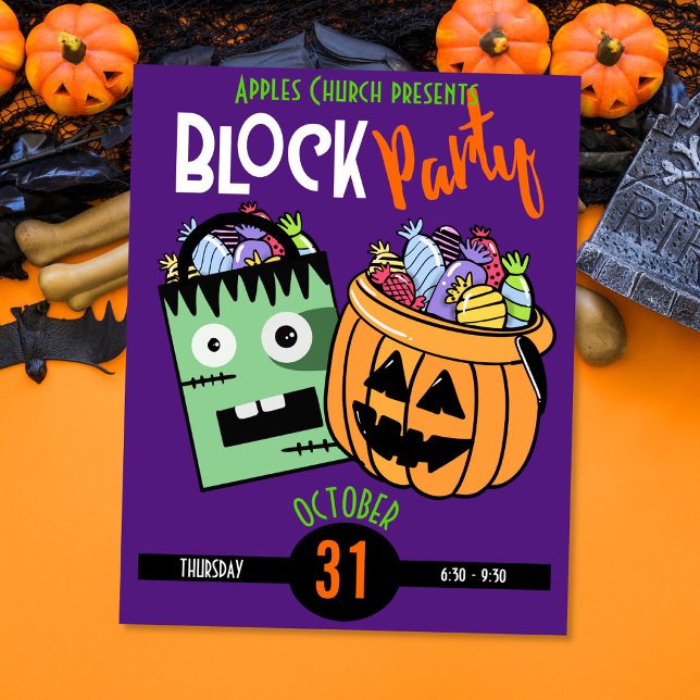 Póster tema de evento de fiesta de bloque de Halloween tr (Subido por el creador)