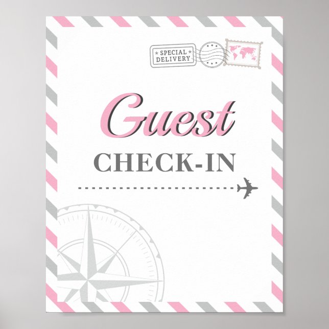 Póster Tema de fiesta de avión de viaje Bienvenida de reg (Frente)