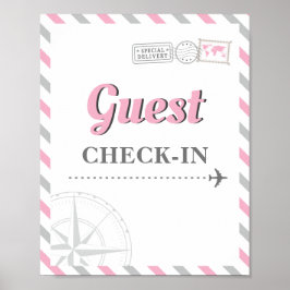 Póster Tema de fiesta de avión de viaje Bienvenida de ver