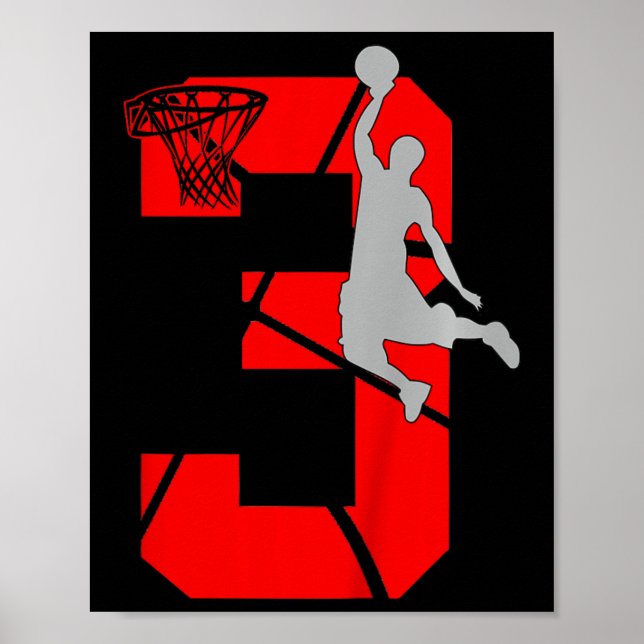 Póster Tema de fiesta de cumpleaños de baloncesto para ni (Frente)