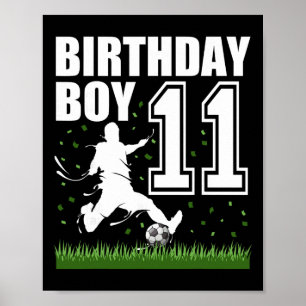 Póster Tema de fiesta de cumpleaños de fútbol para 11 año