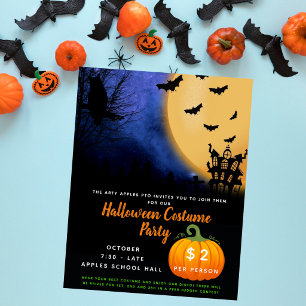 Póster tema de fiesta de disfraces de Halloween evento ba
