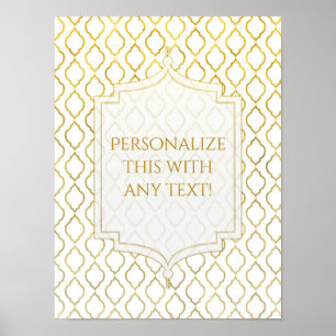 Póster Tema de fiesta personalizado árabe marroquí dorado