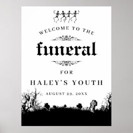Póster Tema de funeral RIP Veintes 20s Divertido Cumpleañ