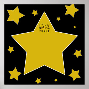 Póster Tema de Hollywood Cumpleaños Autograph Keepsake