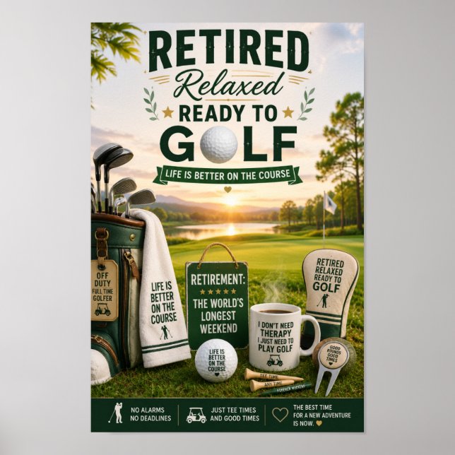Póster Tema de jubilación de golf (Frente)