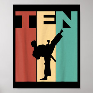 Póster Tema de Karate Taekwondo cumpleaños 10