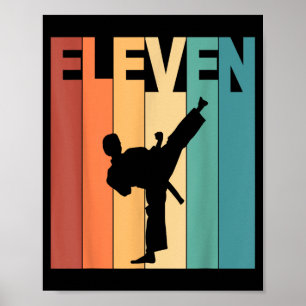 Póster Tema de Karate Taekwondo cumpleaños 11 11 años