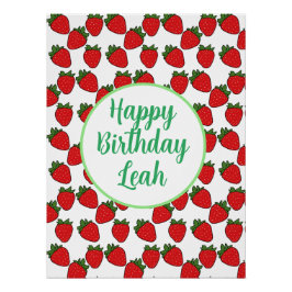 Póster Tema de la fiesta de cumpleaños de fresa