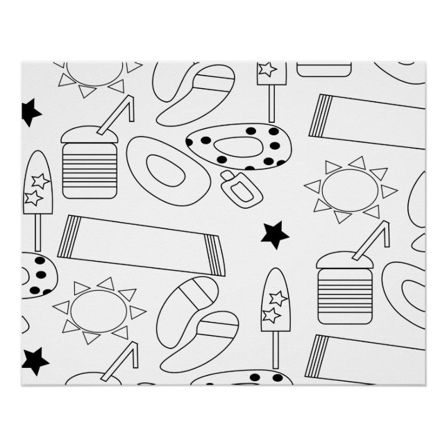 Póster Tema de la playa de Mat en verano (Anverso)