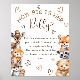 Póster Tema De Los Animales De Woodland Cuán Grande Es Su