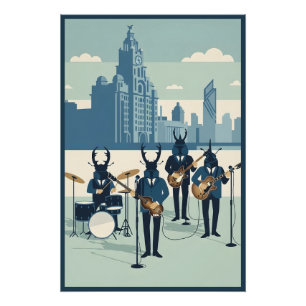 Póster tema de los Beatles de Liverpool