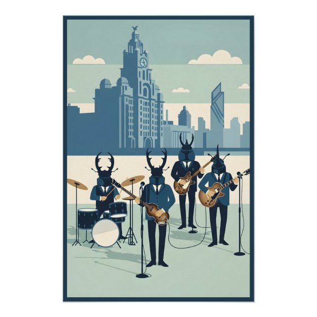 Póster tema de los Beatles de Liverpool (Anverso)