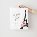 Póster Tema de París Torre Eiffel rosa negro Frasco de fe<br><div class="desc">Ideas tropicales de la noche de la cita. Tiras rosadas Poster del frasco de fecha Los elementos coincidentes están disponibles.</div>