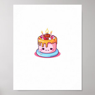 Póster Tema de pastel, diseño de pastel, pastel lindo